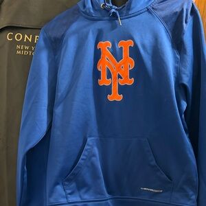 Majestic Royal Blue Crewneck Sweatshirt with Orange Logo